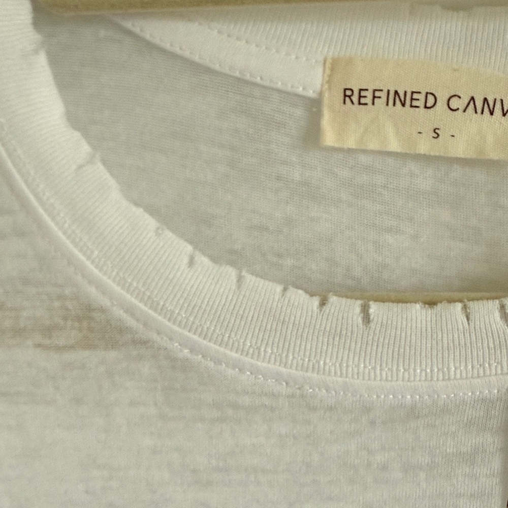 NWOT Refined Canvas American Cowboy Graphic Tee - White with Red & Blue Print - Picture 4 of 9